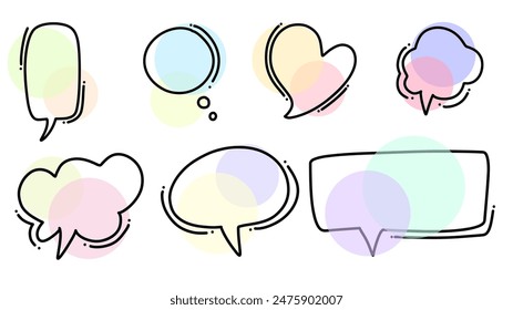 Hand Drawn Blank Speech Bubbles set, Flat Modern design , illustration Vector EPS 10
