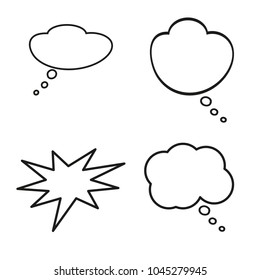 Hand drawn Blank white speech bubbles. Vector illustration.