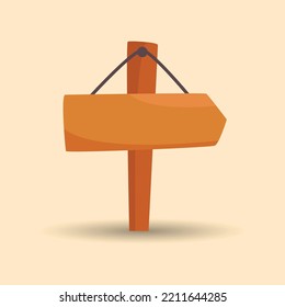 Hand drawn blank wooden sign illustration
