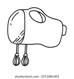 hand drawn blender, mixer, magic jar kitchen tools doodles element
