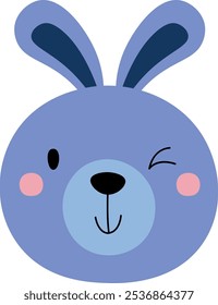 Ilustración vectorial de retrato de conejo parpadeante dibujado a mano