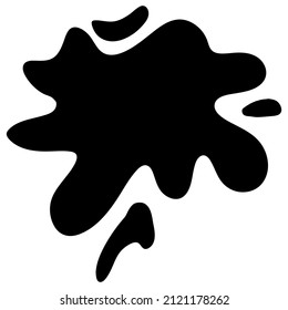Hand drawn blob element ink paint splash stain spot splatter different shapes. Isolated cut out vector illustration for sticker label banner design