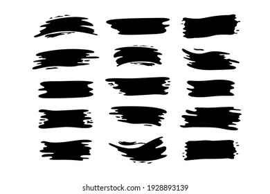 Hand drawn blob elements ink paint splash stain spot splatter different shapes. Isolated cut out vector illustration for sticker label banner design