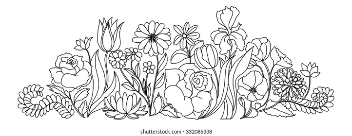 hand drawn blooming flower