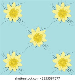 hand drawn blooming lotus pattern