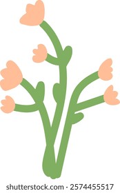Hand Drawn Blooming Plant Vector Illustration