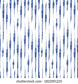Hand drawn blue abstract lines seamless pattern