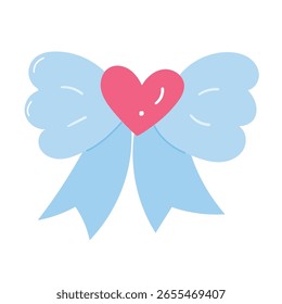Diseño de Ilustración vectorial plana de icono de elemento de arco azul dibujado a mano