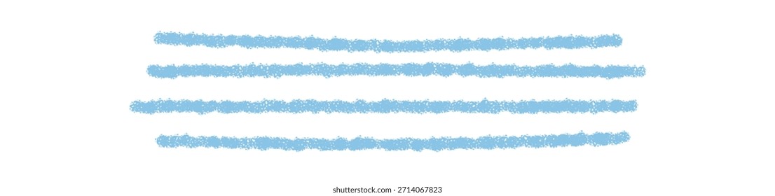 Hand drawn blue chalk underline line and stripe in sketch style. Emphasis and highlight stand out as textured stroke element. This chalk sketch makes a bold underline for creative or school
