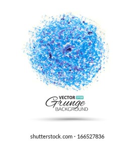 Hand drawn blue circle, vector design element.
