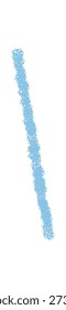 Dibujado a mano símbolo de barra de lápiz azul con trazo de tiza pastel. Marca de puntuación con carácter de fuente de bosquejo y elemento de barra invertida para texto creativo y estilo escrito a mano, acento artístico o