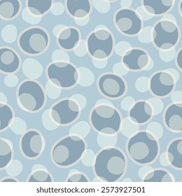 Hand Drawn Blue Dots with Light Overlapping Dots on Soft Light Blue Background