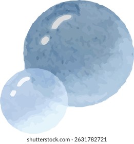 Burbuja doble azul dibujada a mano aislada en blanco