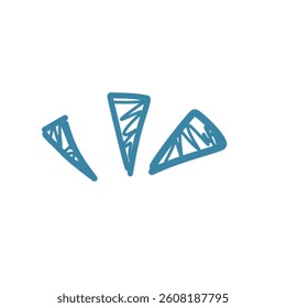 Hand Drawn Blue Emphasis Lines Illustration – Comic Style Doodle Element