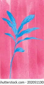 Ilustración vectorial floral azul dibujada a mano. Color del estilo. Hojas azules vintage. Papel pintado de arte. Ilustración vectorial.