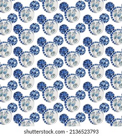 hand drawn blue pattern. And more