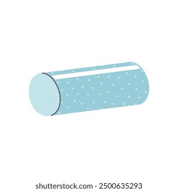 Hand drawn blue pencil case. Back to school, college, education concept. Isolated vector illustration