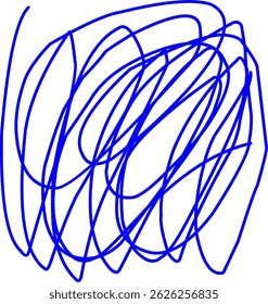 hand drawn blue scribble line shape light vector. blue ink scribble brush stroke. Logo design element. Chaos scribble pattern. blue ink pen scribble