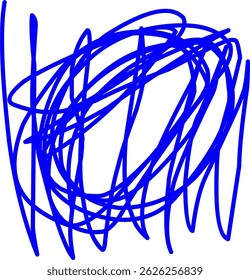 hand drawn blue scribble line shape light vector. blue ink scribble brush stroke. Logo design element. Chaos scribble pattern. blue ink pen scribble
