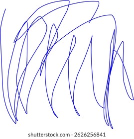 hand drawn blue scribble line shape light vector. blue ink scribble brush stroke. Logo design element. Chaos scribble pattern. blue ink pen scribble