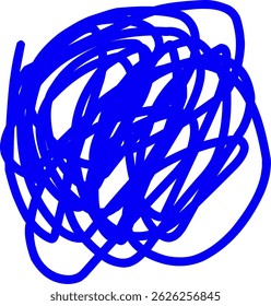 hand drawn blue scribble line shape light vector. blue ink scribble brush stroke. Logo design element. Chaos scribble pattern. blue ink pen scribble
