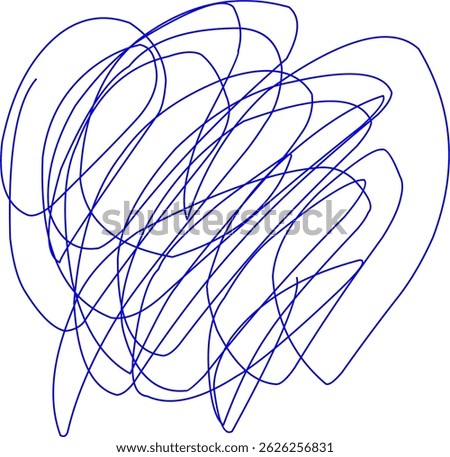 hand drawn blue scribble line shape light vector. blue ink scribble brush stroke. Logo design element. Chaos scribble pattern. blue ink pen scribble