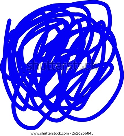 hand drawn blue scribble line shape light vector. blue ink scribble brush stroke. Logo design element. Chaos scribble pattern. blue ink pen scribble