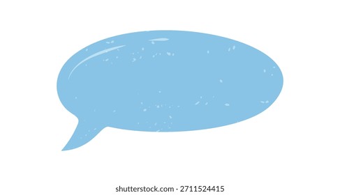 Handgezeichnete blaue Sprechblase mit Grunge und organischer ovaler Form. Runder Kommentar-Ballon für Kommunikation oder Nachricht, ideal für Talkbox, Social Post oder Chat-Hintergrund.
