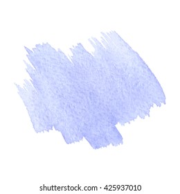 Hand drawn blue vector watercolor splash pattern on white. Beautiful  texture background.