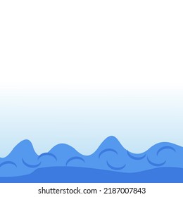 Ilustración del vector de onda azul dibujada a mano.