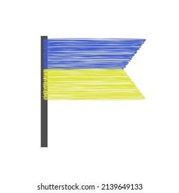 Hand drawn Blue Yellow Ukrainian flag2. Pattern Design For Brochures, Printed Materials, Logos, Independence Day