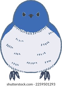 Pájaro dibujado a mano aislado sobre fondo blanco. Ilustración vectorial en estilo retro.
