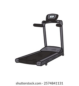 Hand Drawn Bodybuilding Illustration Colored - Treadmill