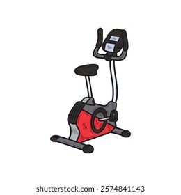 Hand Drawn Bodybuilding Illustration Colored - Spin Bike