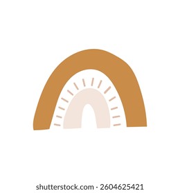 Hand Drawn bohemian rainbown. Boho rainbow vector illustration