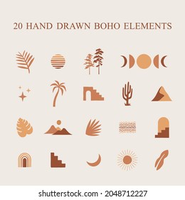 Hand drawn boho abstract elements. Clipart for your design projects posters logos and so much more