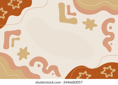 Hand drawn boho chic bohemian shape vector background template