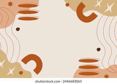Dibujado a mano boho chic Plantilla de fondo de Vector de forma bohemia