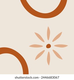 Dibujado a mano boho chic Plantilla de fondo de Vector de forma bohemia