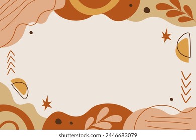 Hand drawn boho chic bohemian shape vector background template
