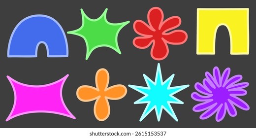 Hand drawn boho chic bohemian shape vector element bundle