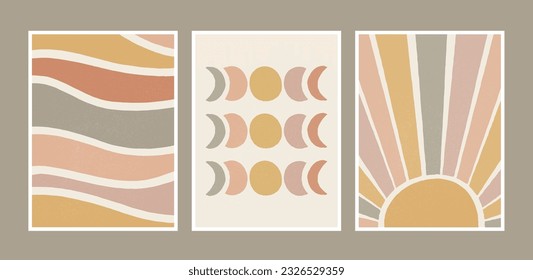 colección de cubiertas de boho dibujadas a mano