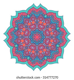 Hand drawn boho mandala circle