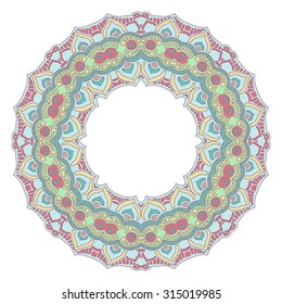 Hand drawn boho mandala circle
