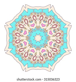 Hand drawn boho mandala circle
