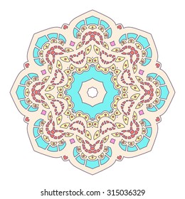 Hand drawn boho mandala circle
