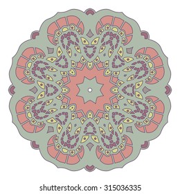 Hand drawn boho mandala circle