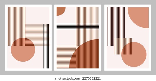 Hand drawn boho plants, shapes, figure, palm leaves and nature view. Modern floral vector illustration, poster, mood board, wall art poster, fashion.