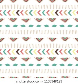 hand drawn boho seamless pattern