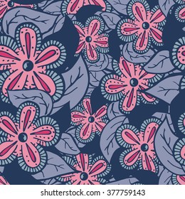 Hand drawn boho style colored seamless pattern. Can be used for wallpapers, pattern fills, web page backgrounds, textile prints etc. EPS8 vector illustration includes Pattern Swatches.